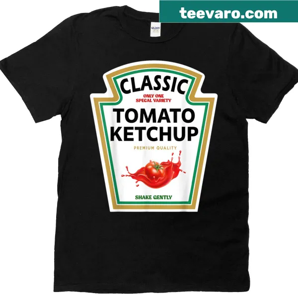 Humorous ketchup and mustard graphic for Halloween costume tee