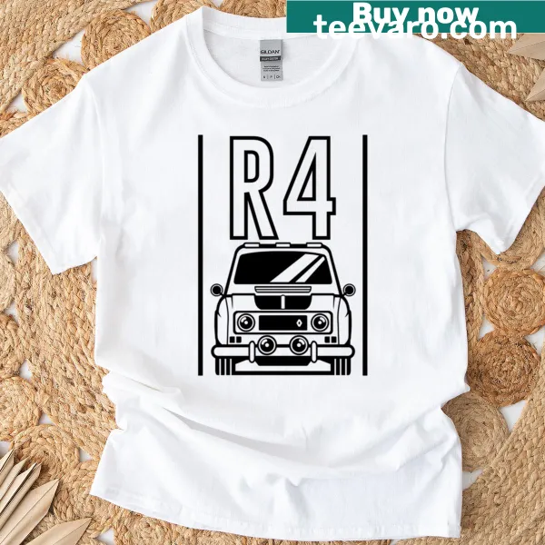 Oversized tee featuring a vintage Renault 4 car design