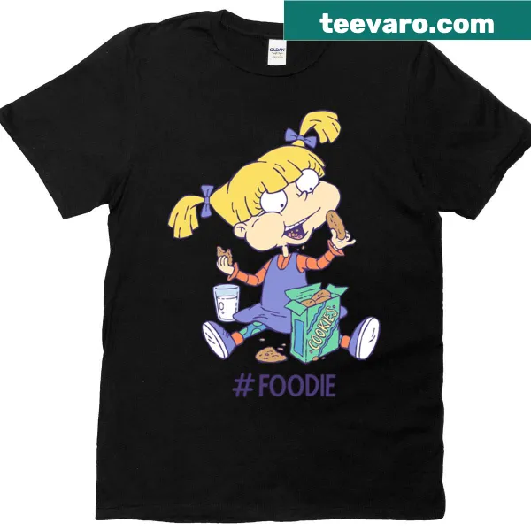 Cute Angelica from Rugrats eating cookies on vintage T-shirt