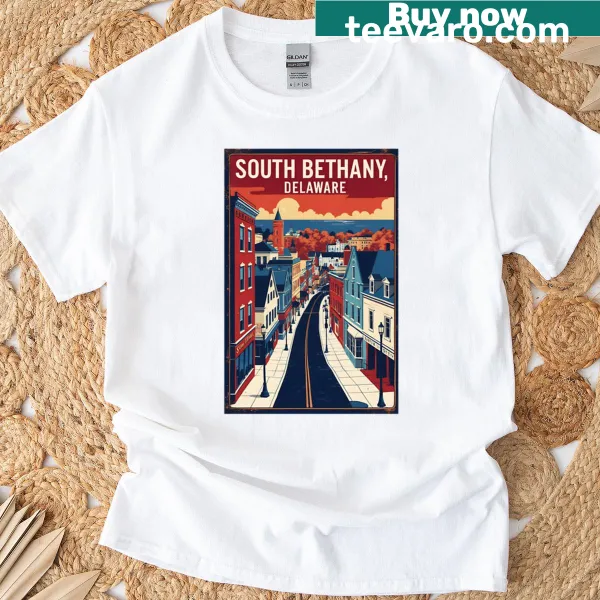 Vintage travel tourism T-shirt featuring South Bethany, Delaware
