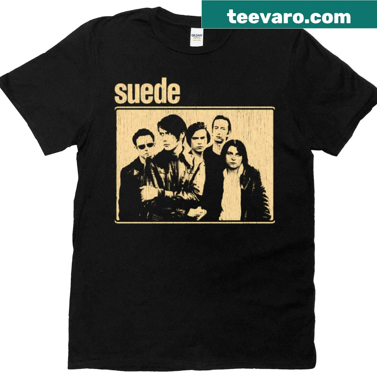 Distressed vintage-style T-shirt with a classic 90s look — on a men's t-shirt