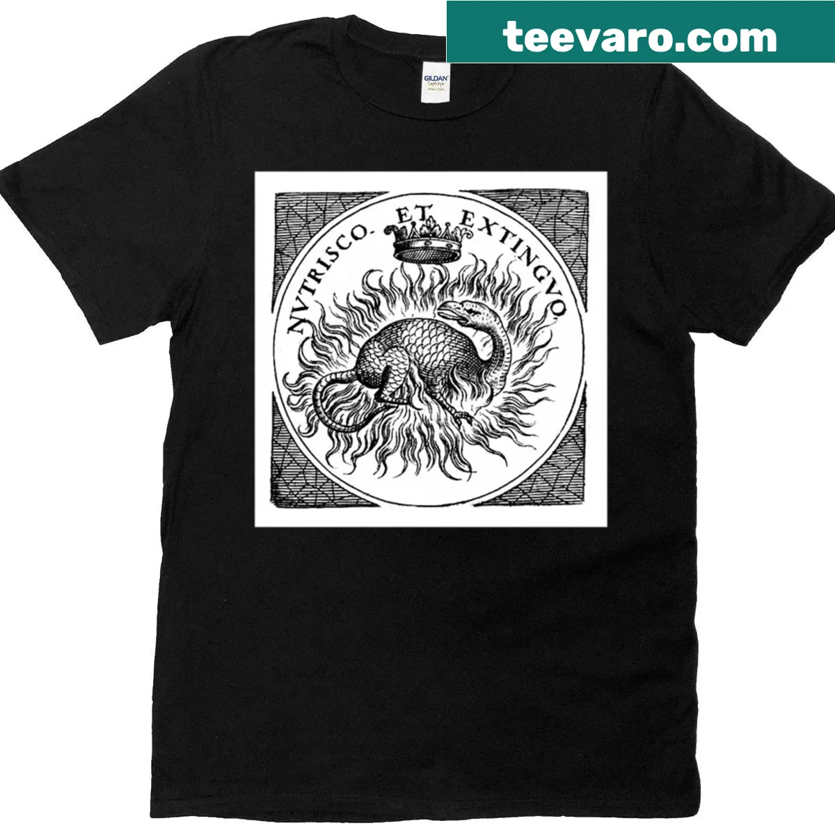 Abstract typography t-shirt with intriguing message — on a men's t-shirt