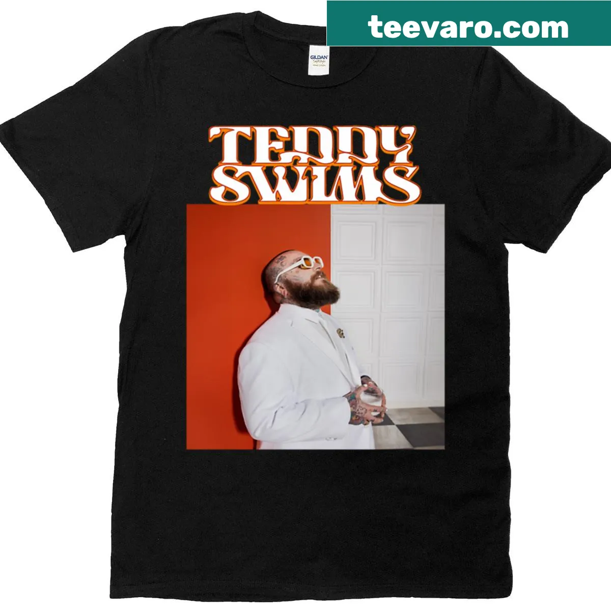 Vintage concert T-shirt for Teddy Swims 2025 tour — on a men's t-shirt
