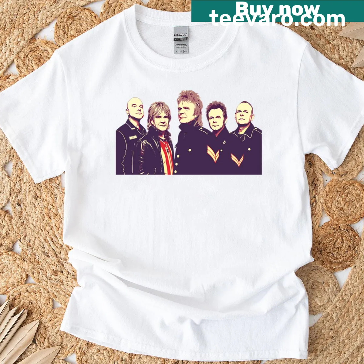 Vintage pop art design honoring The Alarm Band — on a men's t-shirt