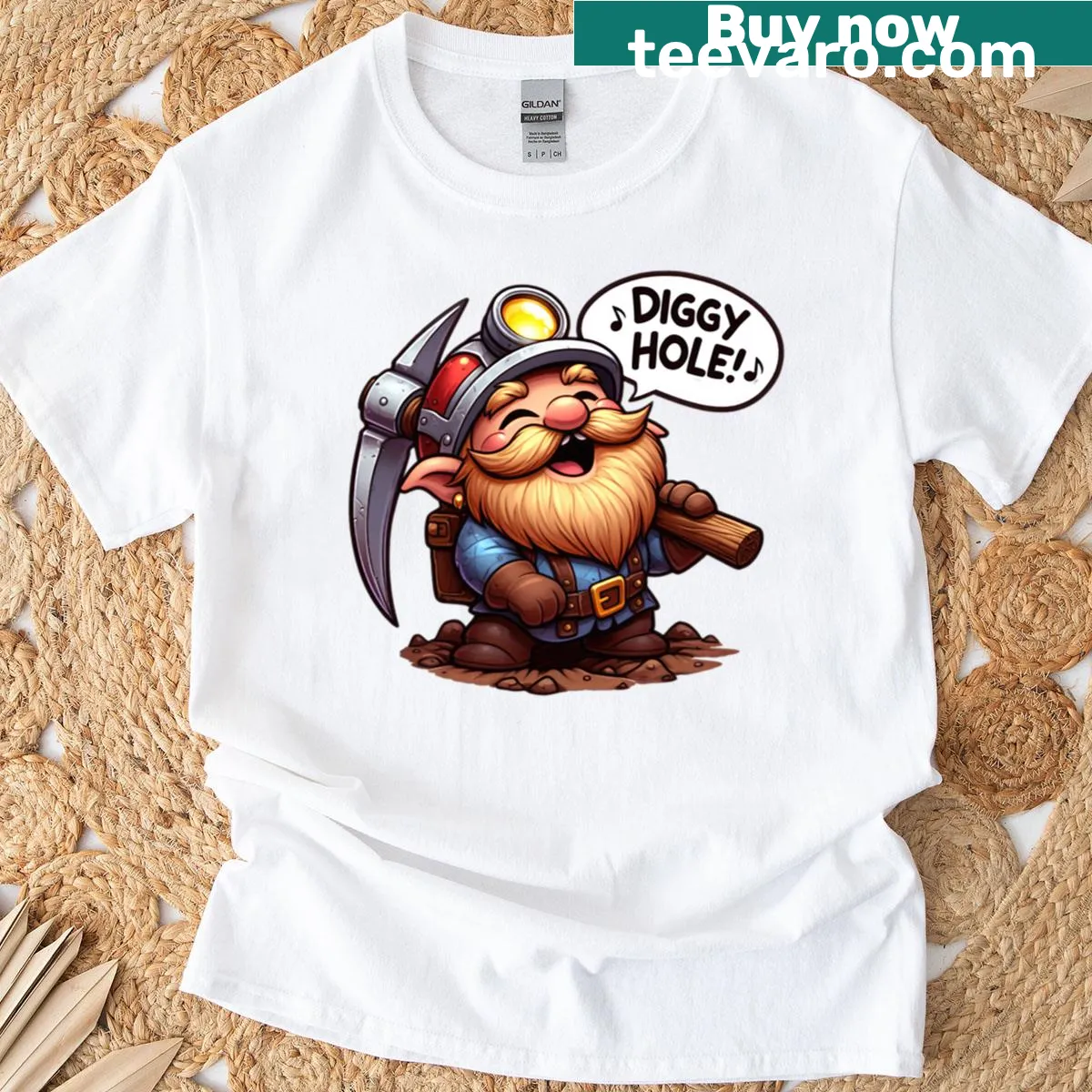 Oversized t-shirt with a vintage RPG beer mug design and text — on a men's t-shirt