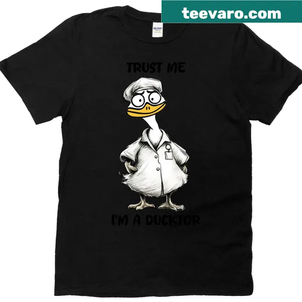 Funny vintage tee with 'Trust Me I'm A Ducktor' text