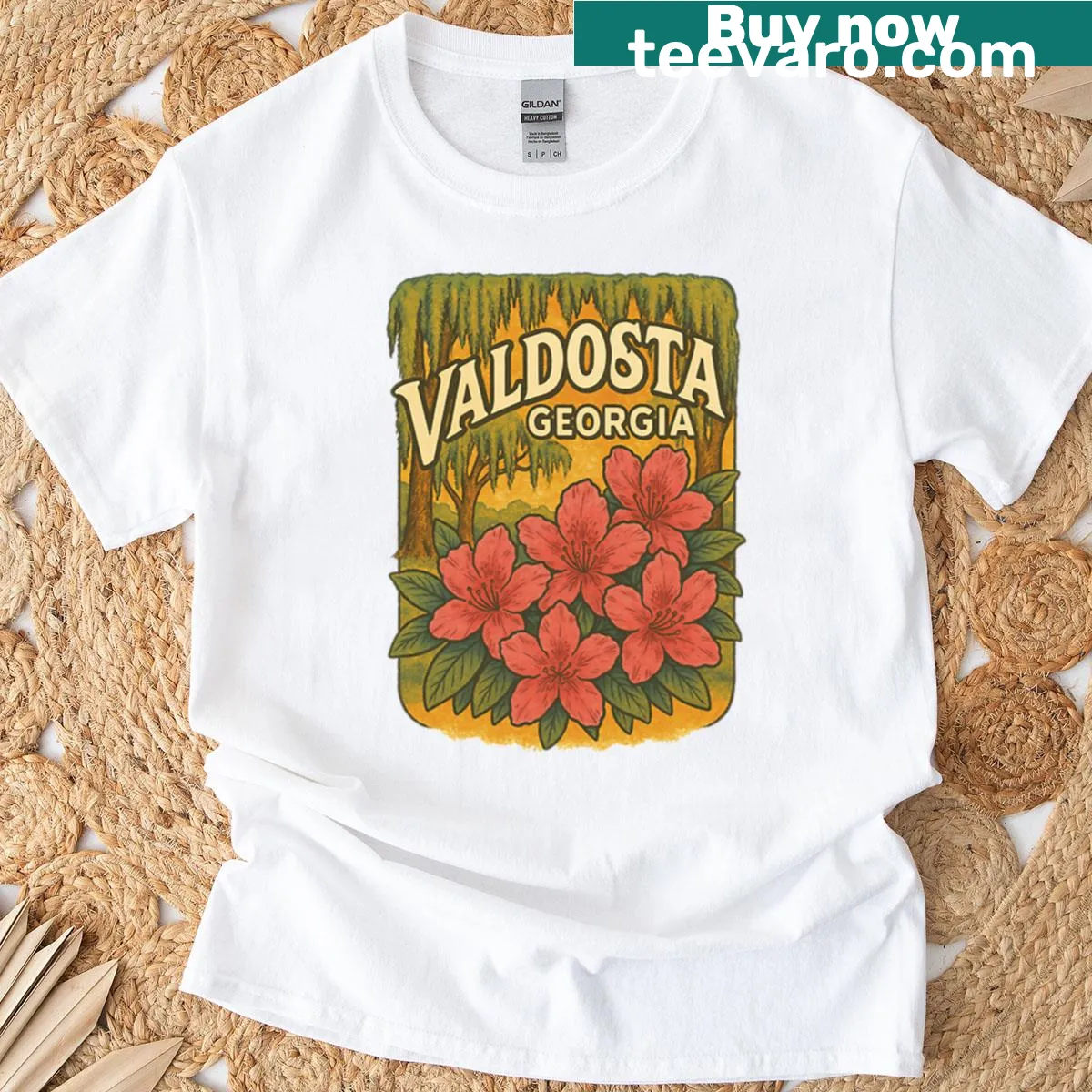 Retro t-shirt celebrating Valdosta, Georgia — on a men's t-shirt