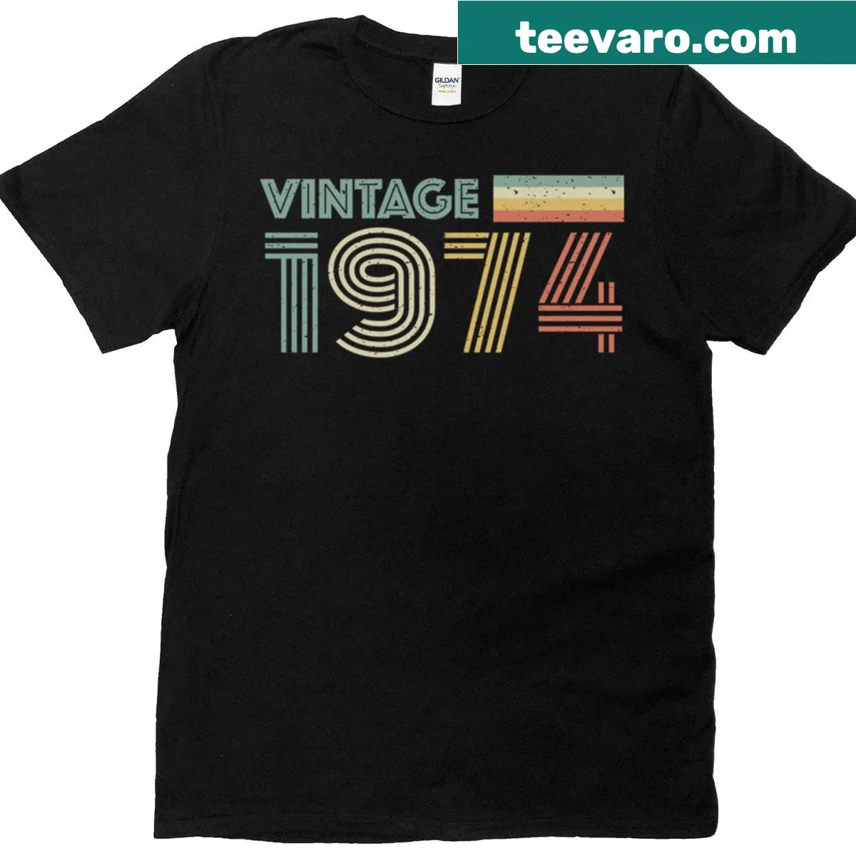 Retro t-shirt celebrating a 51st birthday for those born in 1974 — on a men's t-shirt