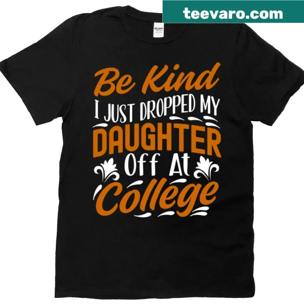 Vintage-style t-shirt with a heartfelt college drop-off message