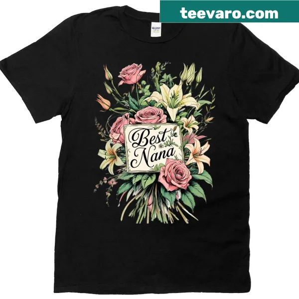 Oversized T-shirt with a vintage botanical design celebrating grandmothers.