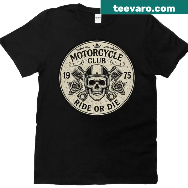Oversized T-shirt with a vintage motorcycle skull emblem