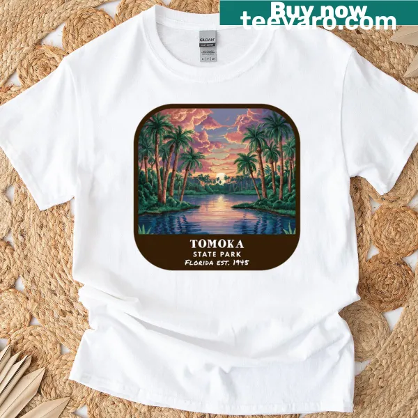 Vintage distressed Tomoka State Park T-shirt with classic design