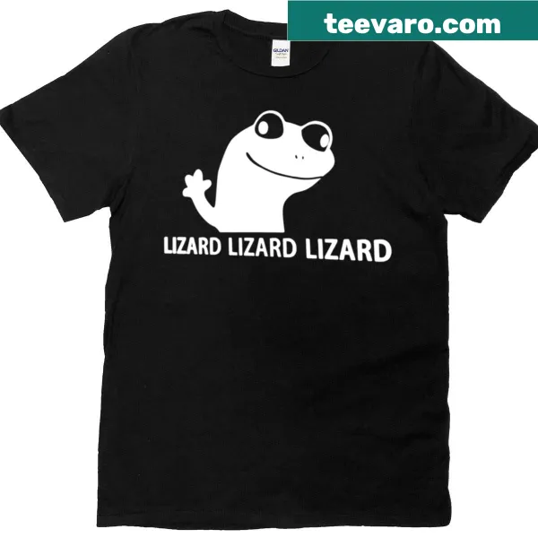 Funny lizard meme graphic on casual t-shirt