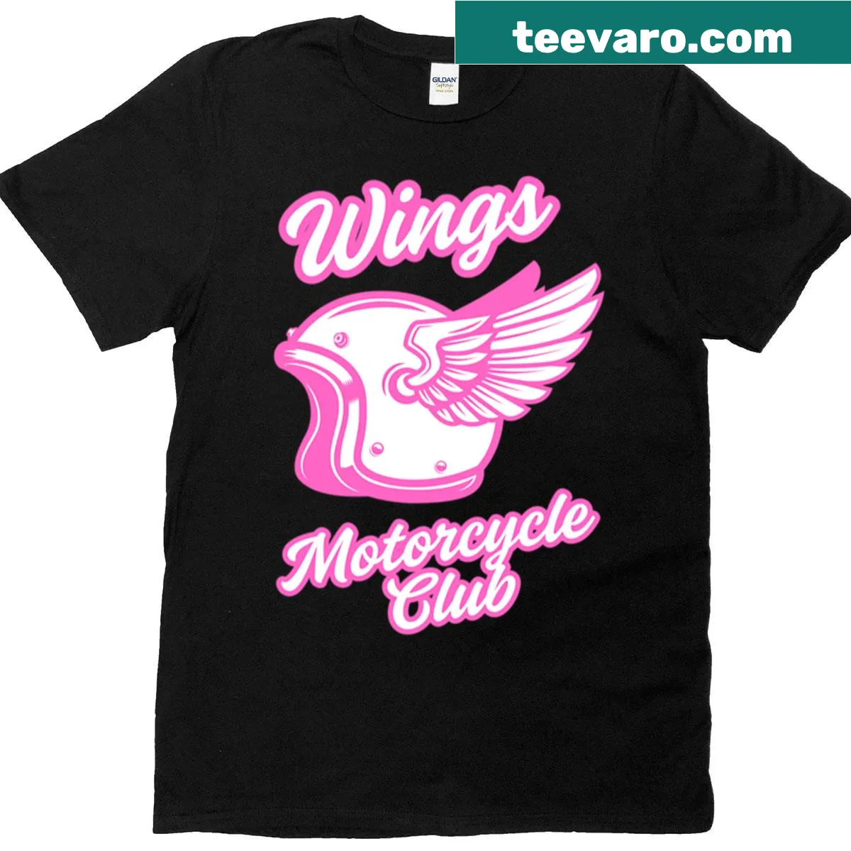 Bold wings graphic representing motorcycle culture on a T-shirt — on a men's t-shirt