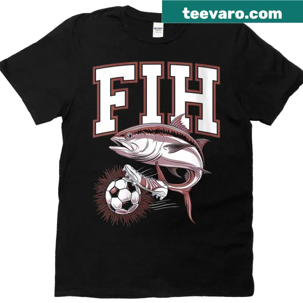 Funny misspelled fish graphic on t-shirt