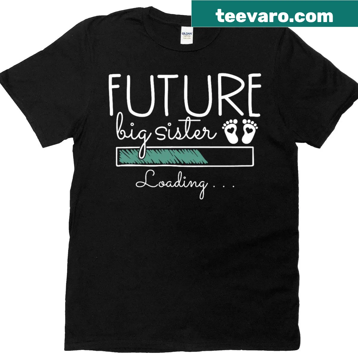 T-shirt with 'Future Big Sister Loading' text for pregnancy announcement — on a men's t-shirt