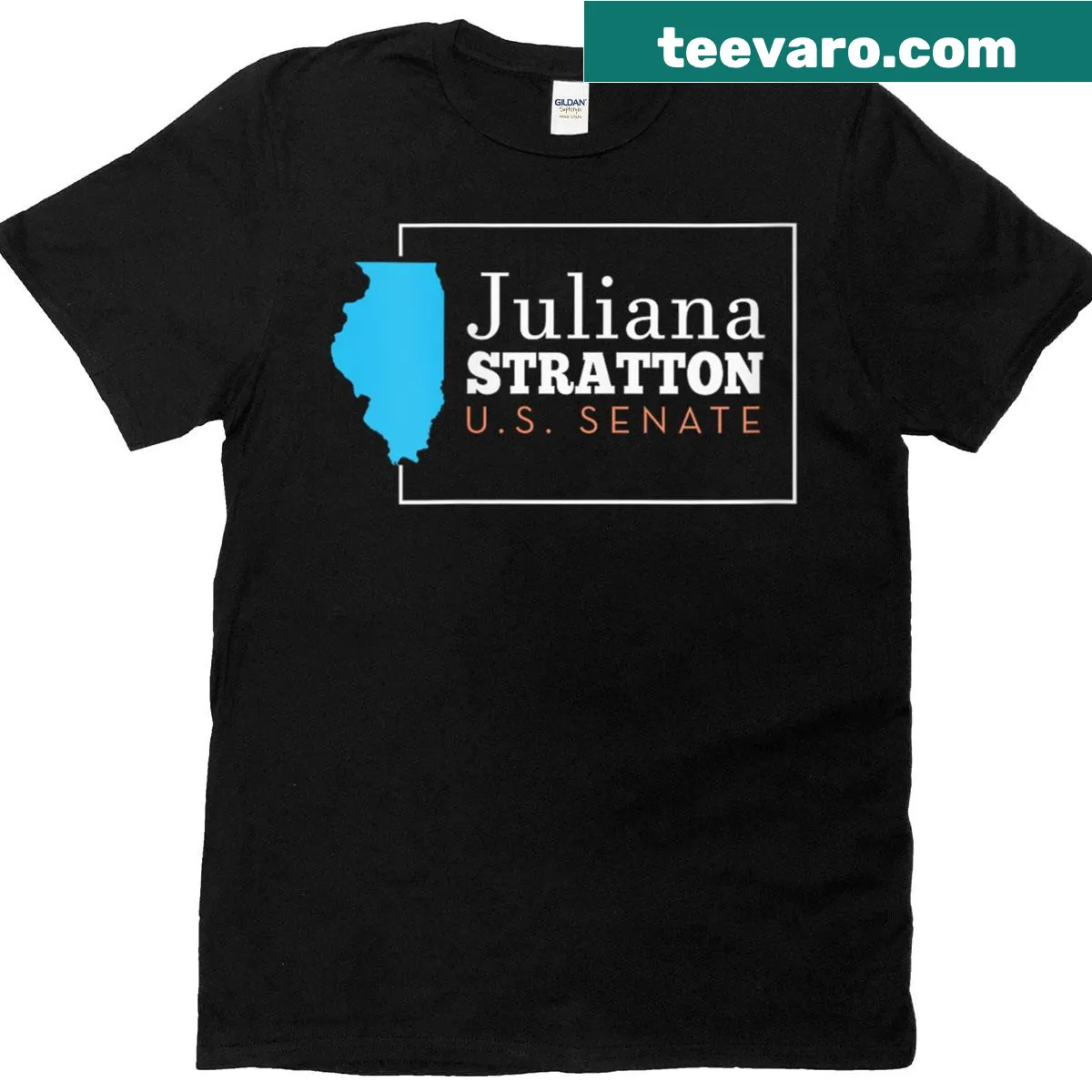 Juliana Stratton campaign T-shirt with inspirational text — on a men's t-shirt