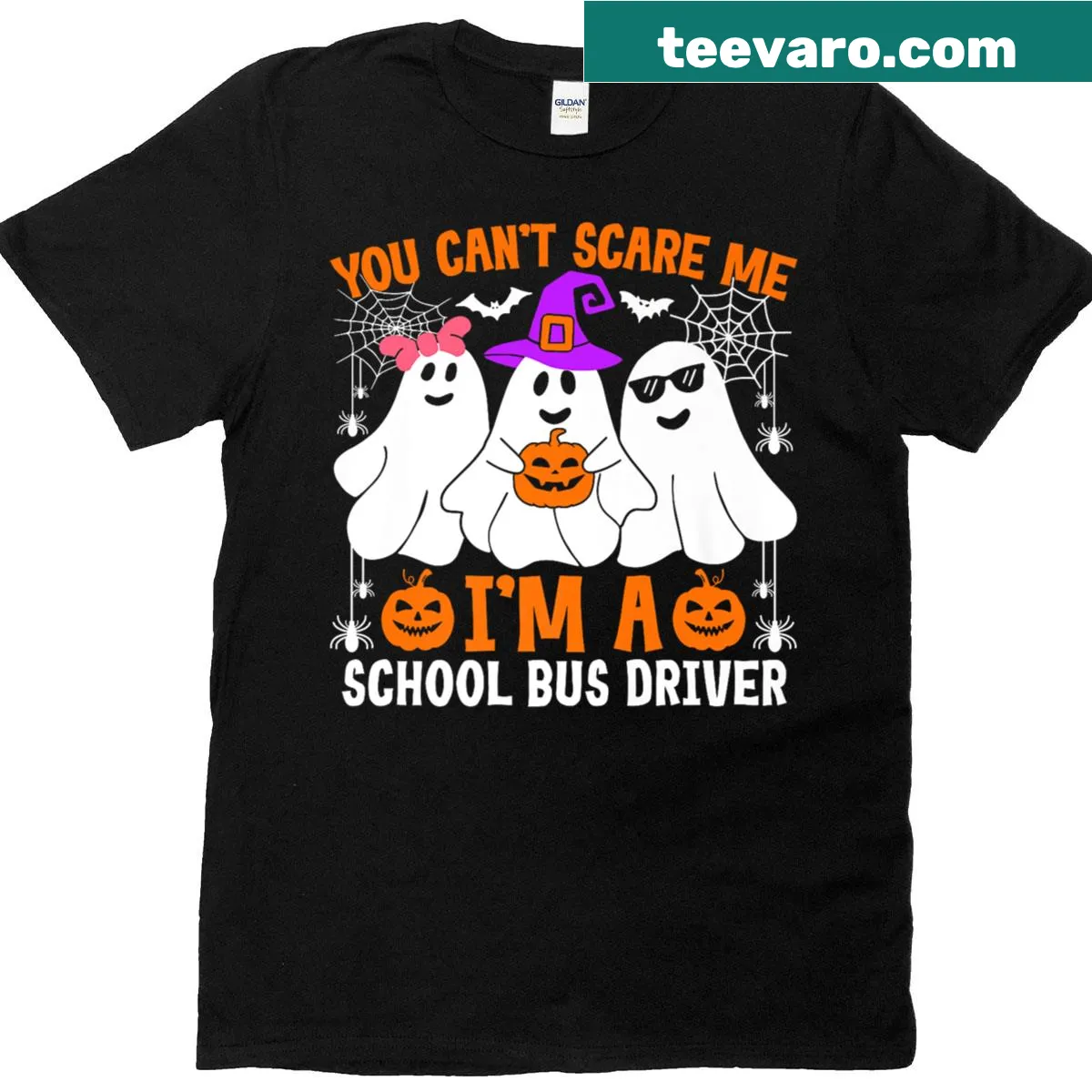 Funny school bus driver Halloween t-shirt — on a men's t-shirt