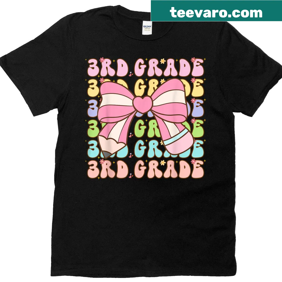 Cute t-shirt for 3rd grade girls featuring a pen illustration — on a men's t-shirt