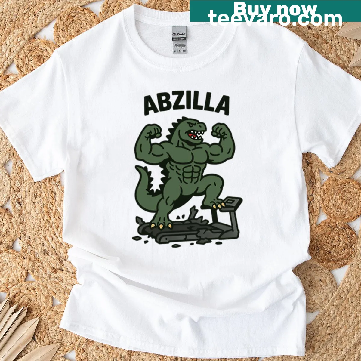 Cartoon Abzilla bodybuilding monster t-shirt — on a men's t-shirt