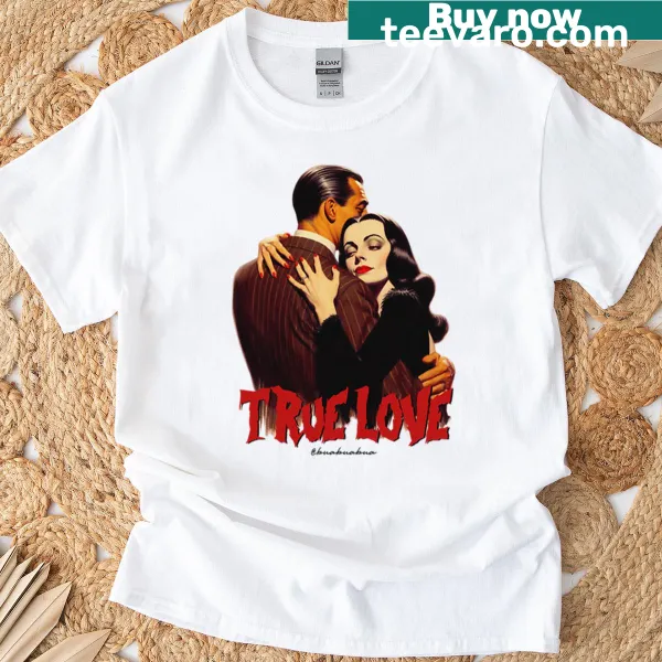 Halloween t-shirt featuring the Adams Family and the phrase 'True Love'