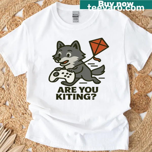 Oversized T-shirt with text 'Are You Kiting?' referencing gaming strategies