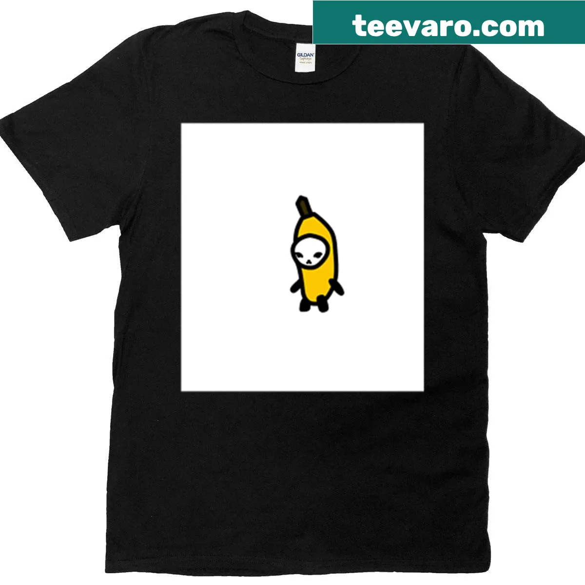 T-shirt featuring the popular banana cat meme graphic — on a men's t-shirt