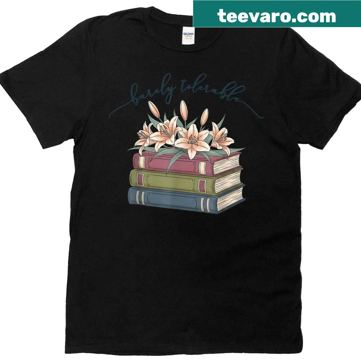 Floral quote graphic T-shirt for book lovers — on a men's t-shirt