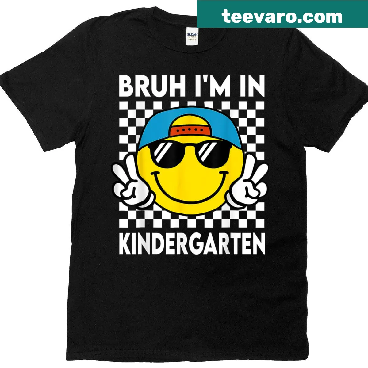 Cheerful kindergarten-themed design for boys' first day of school — on a men's t-shirt
