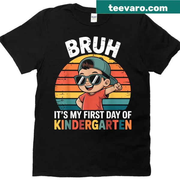 Vintage-style first day of kindergarten T-shirt for kids