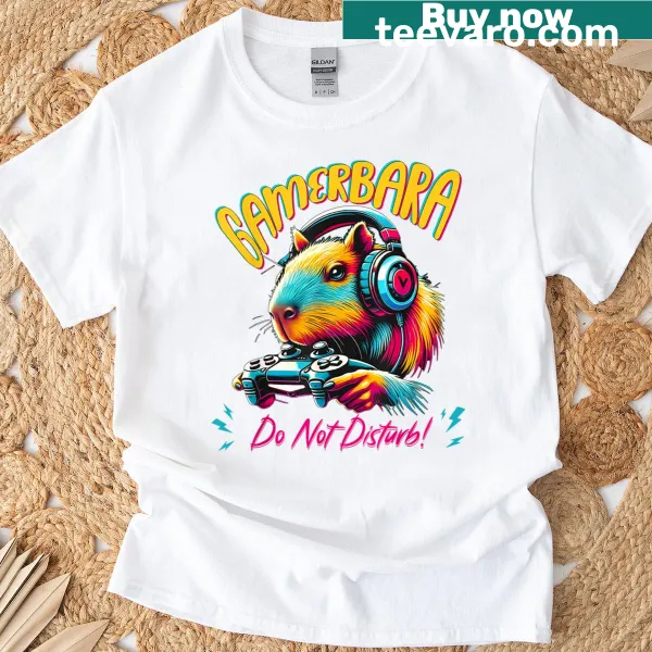 Funny capybara t-shirt for video game enthusiasts