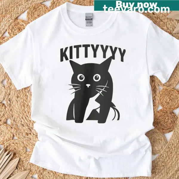 Playful cartoon cat graphic tee