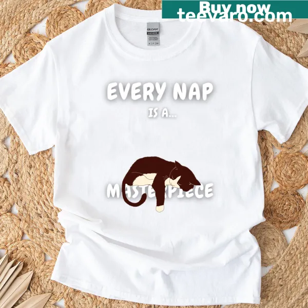 Cute cat design celebrating naps and artistry