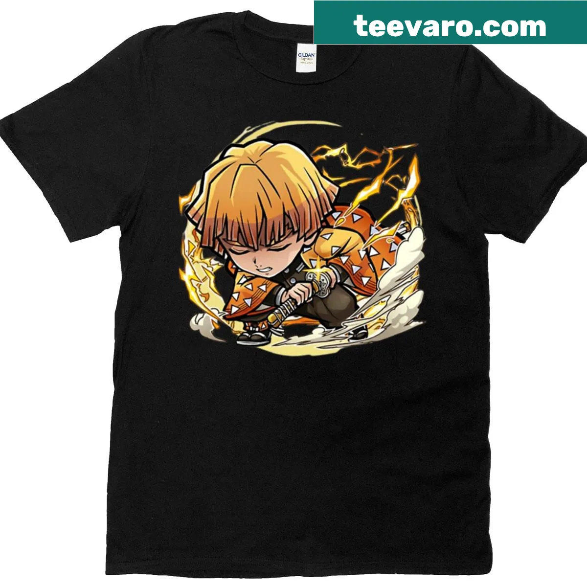 Chibi thunder pillar graphic on a kid's t-shirt — on a men's t-shirt