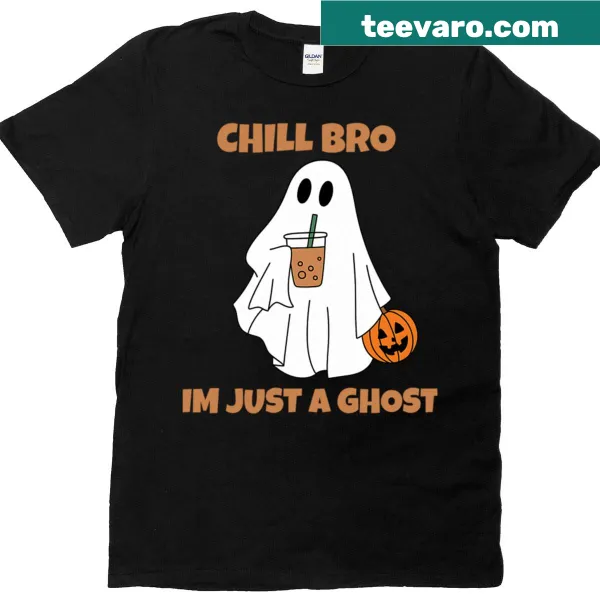 Funny Halloween t-shirt featuring a relaxed ghost with humorous text.