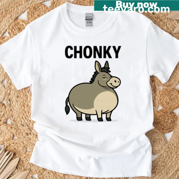 Oversized T-shirt with a playful cartoon chonky donkey design