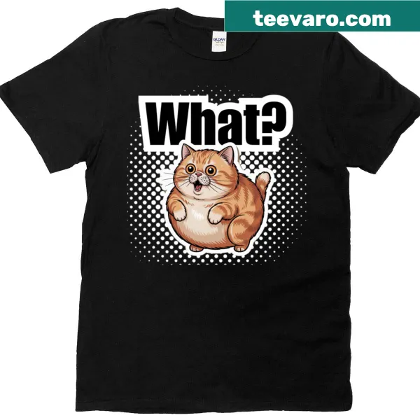 Chonky cat meme graphic on a humorous T-shirt