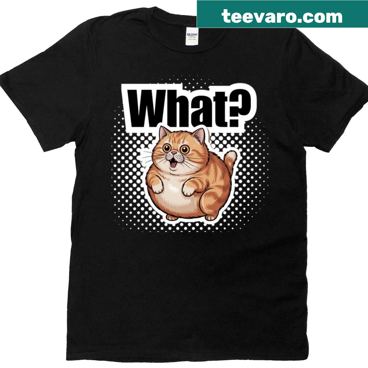 Chonky cat meme graphic on a humorous T-shirt — on a men's t-shirt