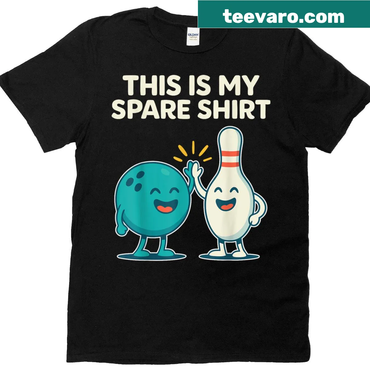 Funny T-shirt featuring humorous bowling typography — on a men's t-shirt