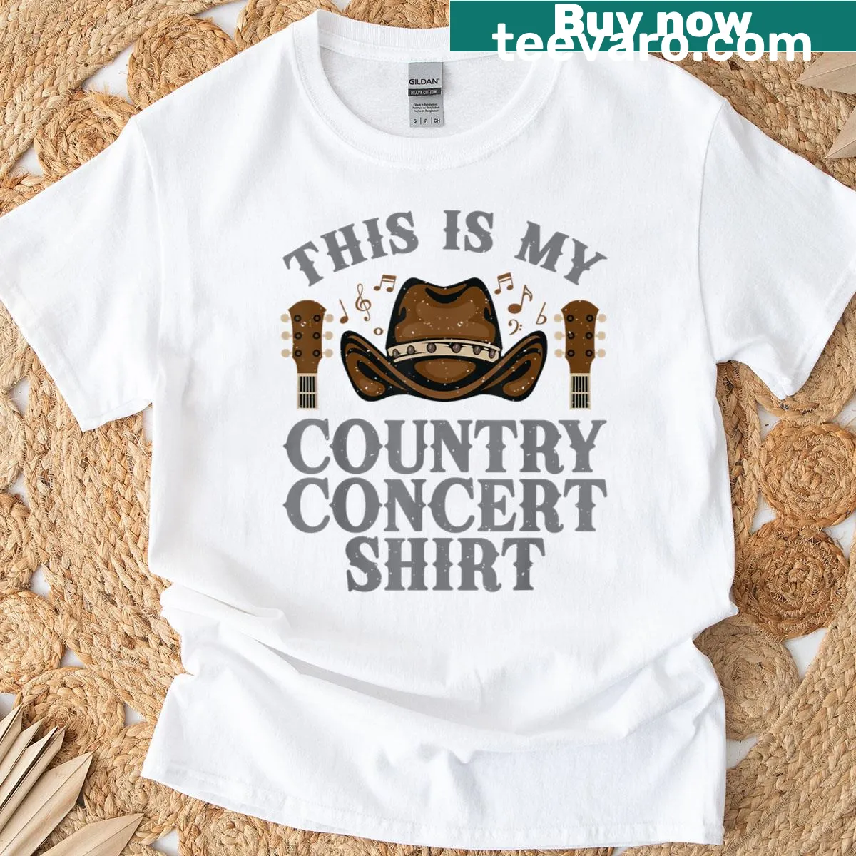 Artistic T-shirt celebrating country music culture — on a men's t-shirt