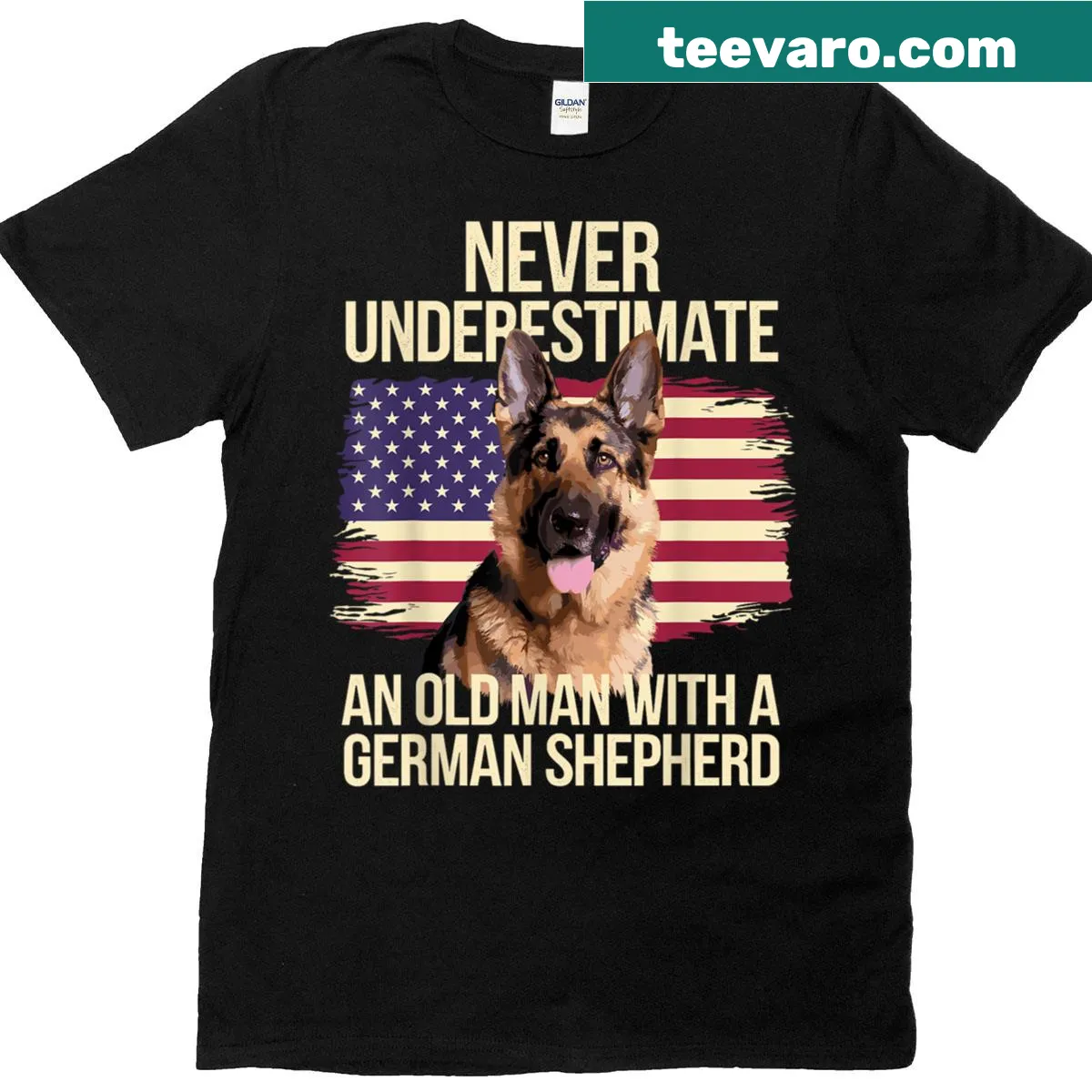 German Shepherd design on a t-shirt for dog lovers — on a men's t-shirt