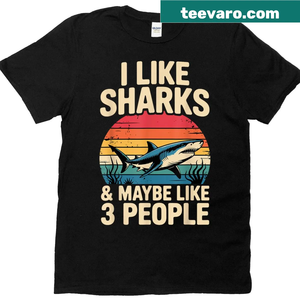 Playful shark costume graphic on a fun T-shirt — on a men's t-shirt