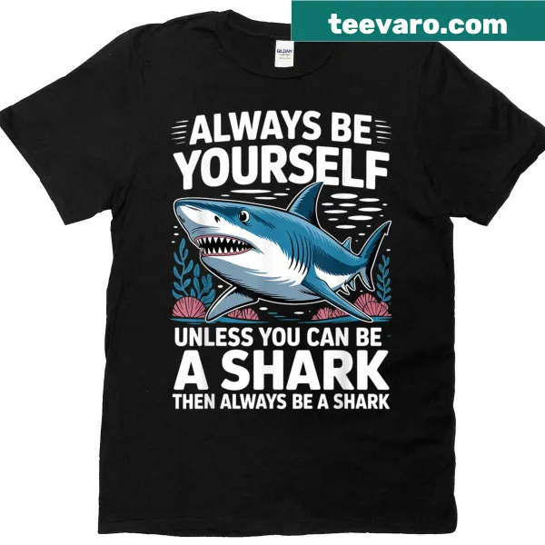 Playful shark graphic on a fun T-shirt for shark lovers