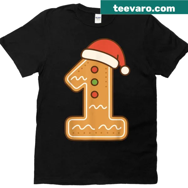 Adorable gingerbread man with Santa hat for baby's first Christmas