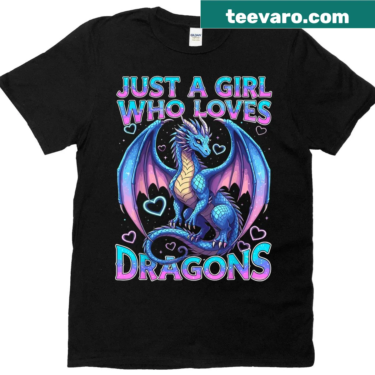 Cute dragon graphic with text 'Just A Girl Who Loves Dragons' — on a men's t-shirt