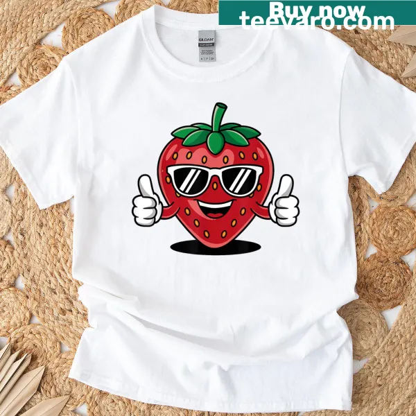 Adorable strawberry graphic T-shirt for fruit lovers