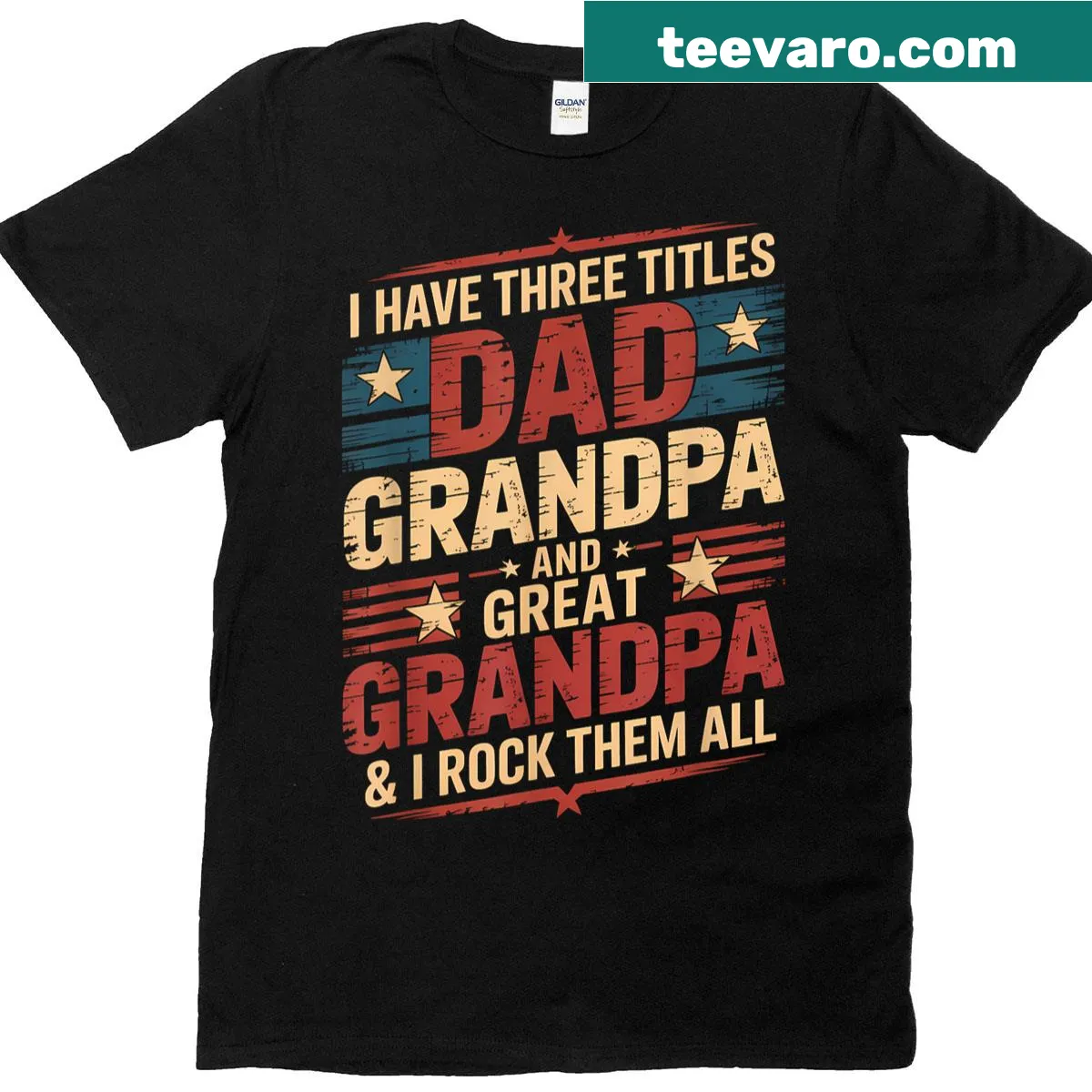 Typography graphic announcing 'Upgraded to Grandpa' on T-shirt — on a men's t-shirt