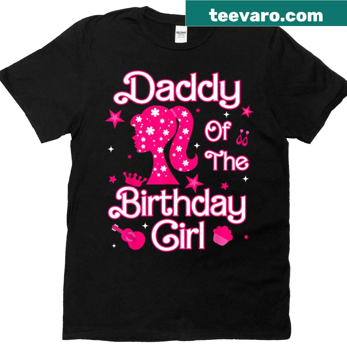 Daddy of the Birthday Girl graphic on matching t-shirt — on a men's t-shirt
