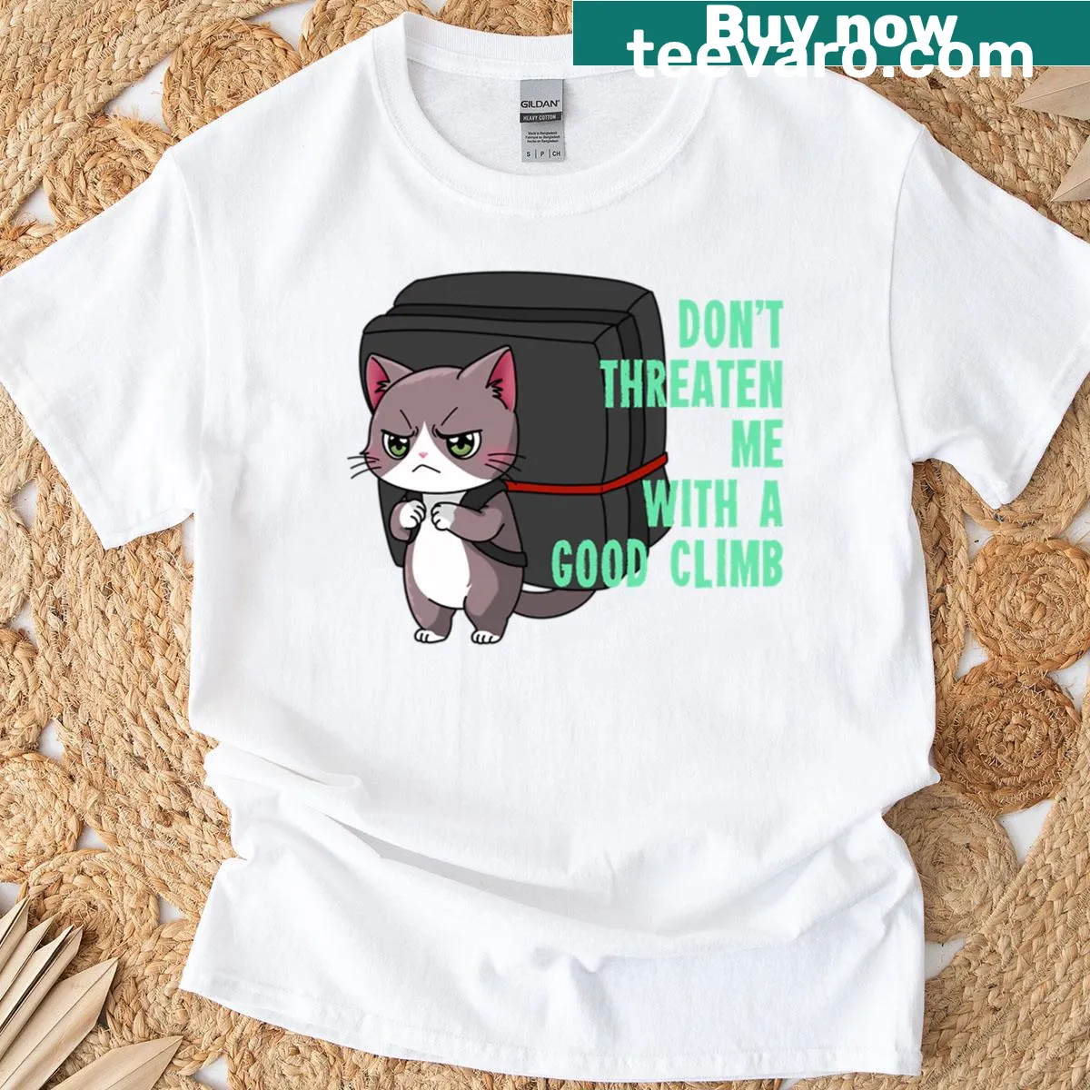Funny climbing T-shirt with a humorous saying — on a men's t-shirt