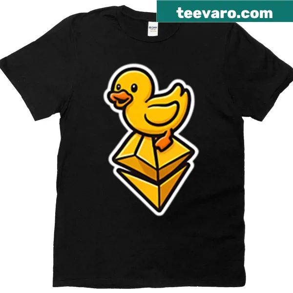 Cartoon duck graphic on oversized T-shirt